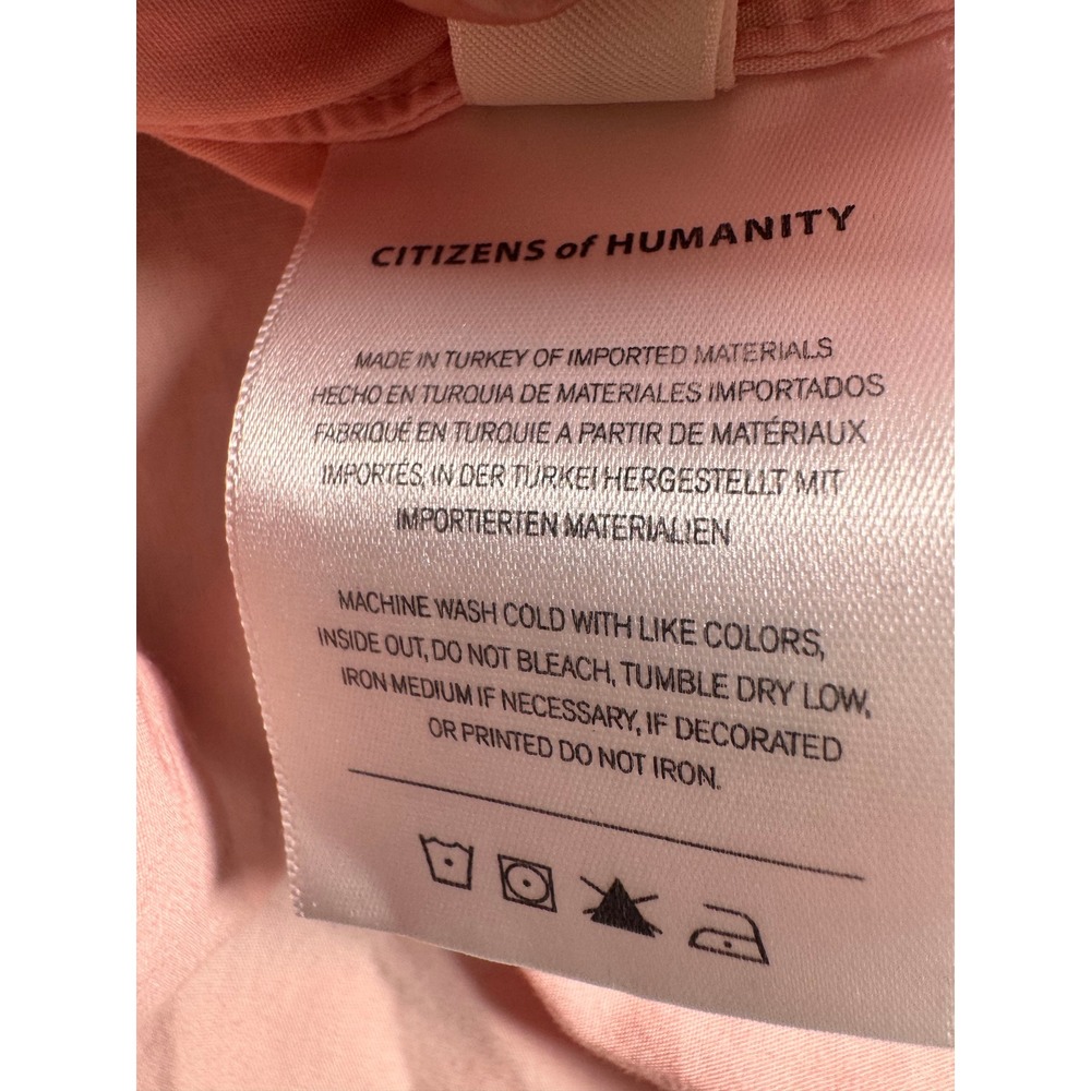 Citizens of Humanity Womens XS Peach Pink Button Down Roll Tab Sleeve Shirt - Picture 9 of 10